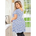 thumbnail image 5 of SHOWMALL Women's Plus Size Tunic Short Sleeve Blue Dandelion 0X Crewneck Shirt Top Summer Maternity Flowy Loose Fit, 5 of 7
