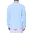 thumbnail image 3 of Men's Dress Shirt Casual Business Long Sleeve Button Down Shirts M Light Blue, 3 of 6