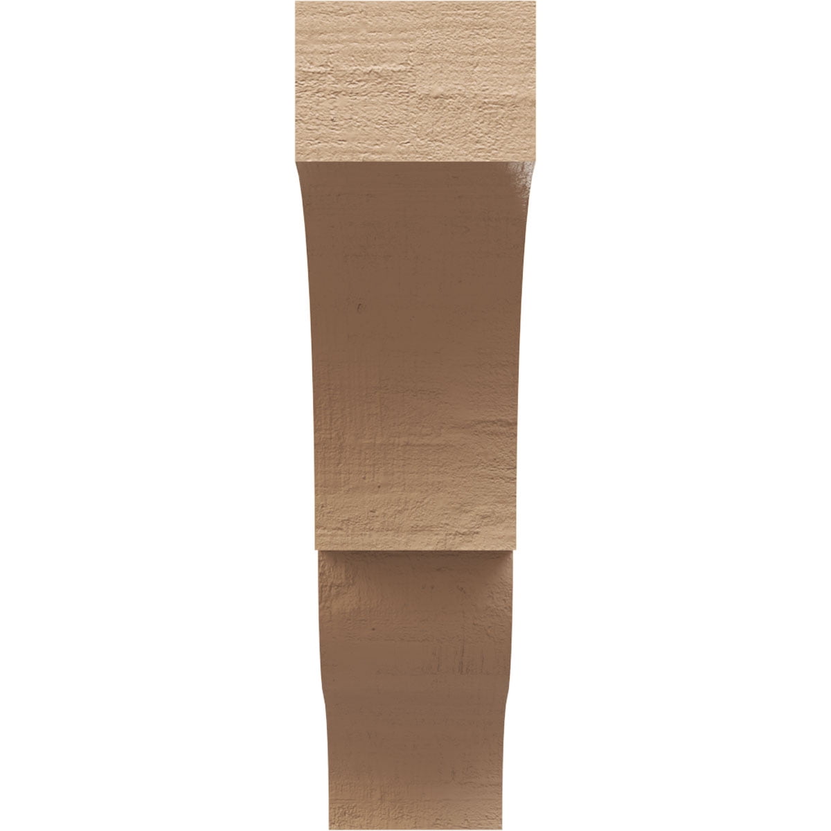 4"W x 16"D x 16"H Thin Asheboro Rough Cedar Woodgrain TimberThane Corbel, Primed Tan