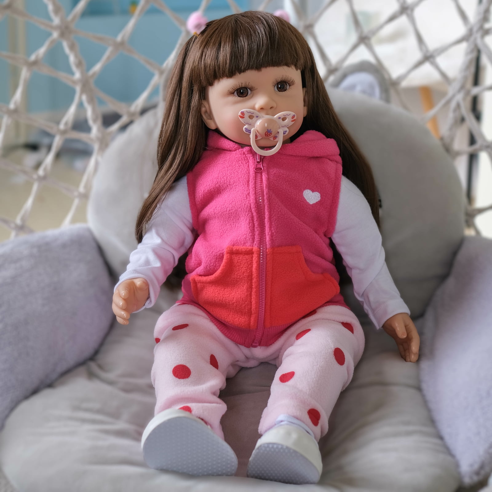 Lifelike Reborn Baby Dolls - 24" Real Baby Girl Feeling Realistic-Newborn Baby Doll Adorable Real Life Baby Dolls with Gift Box for Kids Age 3+