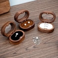 thumbnail image 2 of Oval Wooden Jewelry Box Ladies Lover Ring Display Box Engagement Wedding Couples Ring Storage Holder Love Gift Bead Case black1-Single, 2 of 6