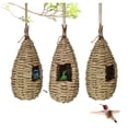 thumbnail image 2 of Humming Bird Houses for Outside Hanging Natural Grass Hanging Bird Hut Hand Woven Hummingbird Nest, 2 of 6