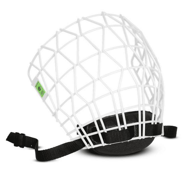 Powertek V3.0 Ringette Cage _ CSA Certified Face Protection _ SENIOR/Large/White