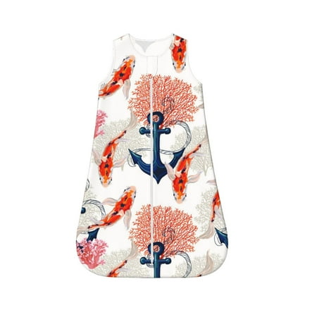 

Cauagu Koi Fish And Corals for Infant Wearable Blanket Unisex Girl Boy Swaddle Transition Sack - Newborn Essentials Sleep Clothes-X-Large