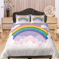 thumbnail image 1 of Juego de Funda Nórdica de Algodón Arco Iris y Nubes para Niños, Ropa de Cama Infantil Coloful,, 1 of 5