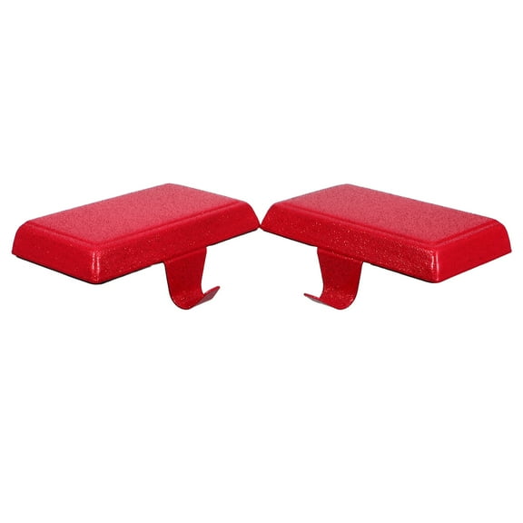 LOLIPPYY Set of 2 Red Metal Stocking Mantel Hooks Fireplace Holders for Holiday Decoration