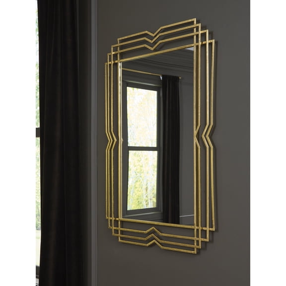 Signature Design by Ashley Claybrook Wall Accent Mirror with Gold Frame