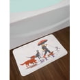 thumbnail image 2 of Dog Bath Mat, Young Modern Girl Taking Pack of Dog for a Walk in the Rain Fun Joyful Times Artsy Print, Non-Slip Plush Mat Bathroom Kitchen Laundry Room Decor, 29.5 X 17.5 Inches, Multi, Ambesonne, 2 of 2