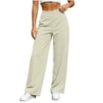 thumbnail image 2 of VBVC Women's High Waisted Wide Leg Pants , Quick-Dry Yoga Pants For Women,Ladies' Stretchy Athleisure Trousers with Pockets,Beige,XS-XL, 2 of 6