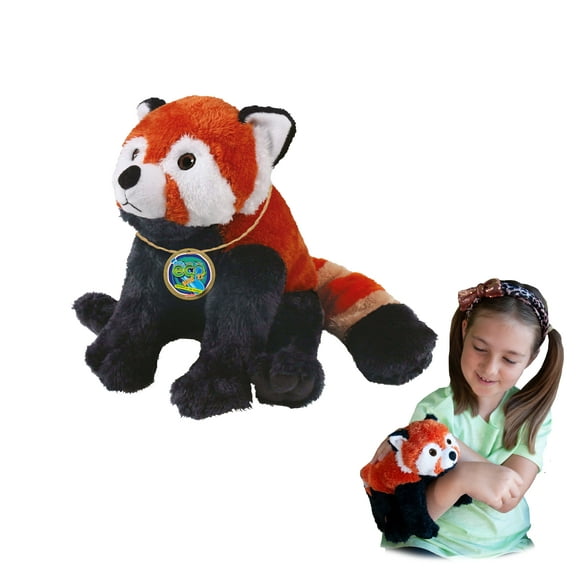 EcoBuddiez – Red Panda by Deluxebase Medium 8in Plush Toy Made from Recycled Plastic Bottles