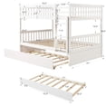 thumbnail image 3 of ARCTICSCORPION Pine Full over Full Bunk Bed with Trundle and Ladder White, 3 of 7