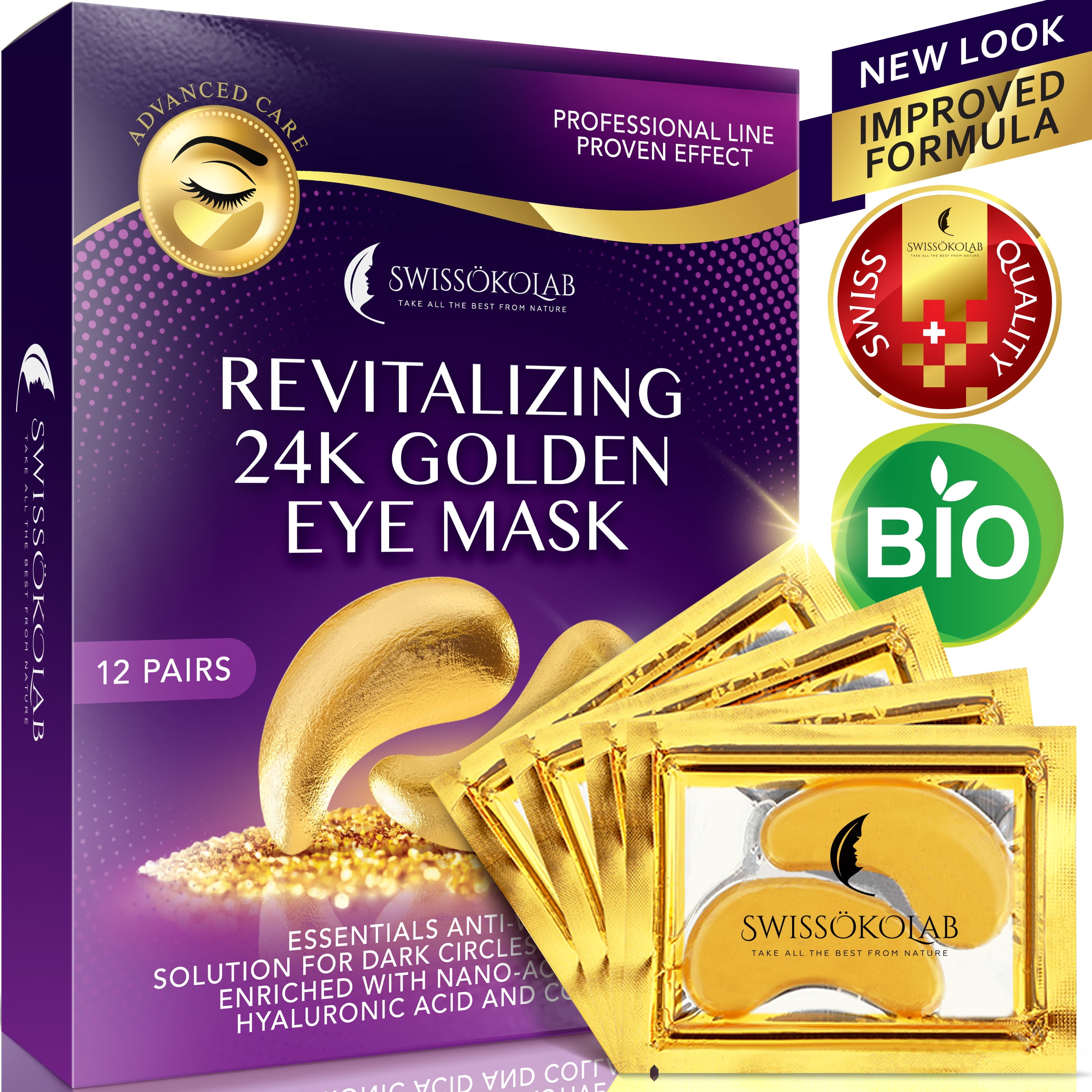 Under Eye Mask Gold Eye Mask AntiAging Hyaluronic Acid 24k Gold Eye