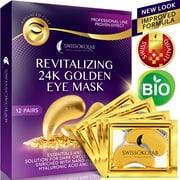 Under Eye Mask Gold Eye Mask Anti-Aging Hyaluronic Acid 24k Gold Eye Patches Under Eye Pads for Moisturizing & Reducing Dark Circles Puffiness Wrinkles