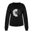 thumbnail image 4 of Fimkaul Women's Sweatshirt Hoodies Winter Fall Long Sleeve Casual Tops Round Neck Heartbeat Prints Loose Top Sweatshirts Black M, 4 of 4
