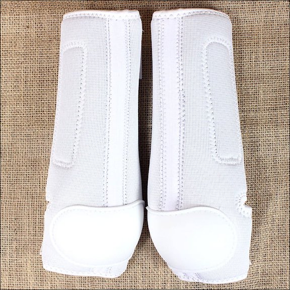 LARGE WHITE CLASSIC EQUINE WESTERN HORSE TACK PRO TECH HIND BOOTS
