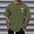 thumbnail image 5 of Big and Tall Shirts for Men Summer Shirt 2024 Short Sleeved Coconut Tree Print Men's T Shirt Man Shirts for Men Packs of The Large T Stretchy Casual Fashion 3xlt 2XL, 5 of 5