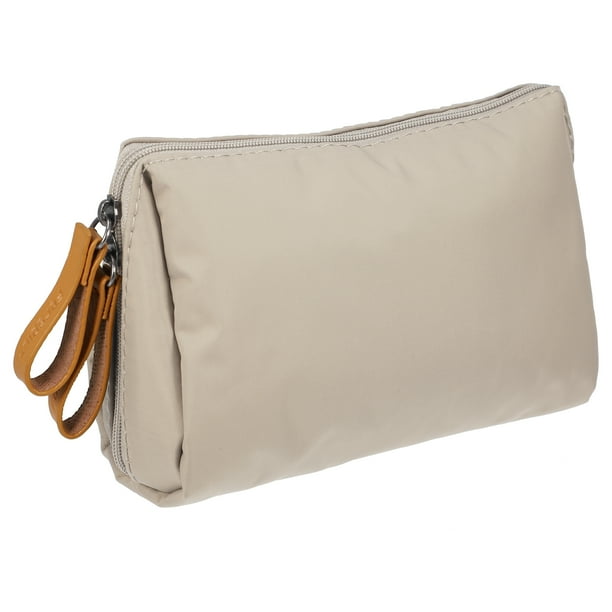 Bolsa de maquillaje pequeña Unique Bargains beige 16,5x10,5x6,5cm