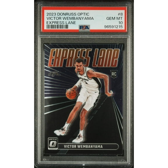 Graded 2023 Panini Donruss Optic Victor Wembanyama #8 Express Lane Rookie RC Basketball Card PSA 10 Gem Mint