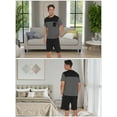 thumbnail image 3 of Men's Short Sleeve Pajamas 2 Pieces Mens Striped Cotton Pajamas Set Mens Summer Pajamas Sets, L-2XL, 3 of 12