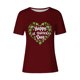 thumbnail image 4 of Mujeres Manga Corta de Verano Tops Impreso Sudadera Casual, Cuello Redondo Blusa Ligera para la Primavera Y el Verano, 4 of 7