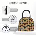 thumbnail image 6 of Men'S And Women'S Universal Portable Lunch Bag Large Hand Insulated Lunch Bag 10.4×8.6in For Picnicdaily Go Out To Play And Work Sophisticated Thin Velvet Jewel Tone Ribbon Bow Pattern, 6 of 8
