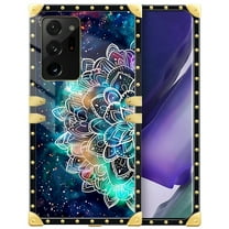 FKBRCL4U Compatible with Samsung Galaxy Note 20 Ultra Case, Starry Sky Colourful Mandala Luxury Golden Decoration for Girl Women Soft TPU Shockproof Protective Hard PC Back