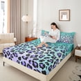 thumbnail image 4 of Manfei Gradient Bling Glitter 4-Piece Full Size Sheets for Children Teens Female,Cheetah Leopard Print Bed Sheets,Dreamy Princess Lightweight Sheet Sets,Super Cozy Room Decor, 4 of 7