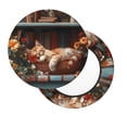 thumbnail image 2 of Gukieu Cat Asleep Among Flowers Print Round Chair Cover, Dust-proof and Non-slip Bar Chair Protective Cover, Suitable for Bars, Restaurants, Offices-12 inch, 2 of 7
