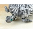 thumbnail image 3 of Crystal Elements Etched Shell Gunmetal Sea Turtle Tortoise Pin Brooch, 3 of 5
