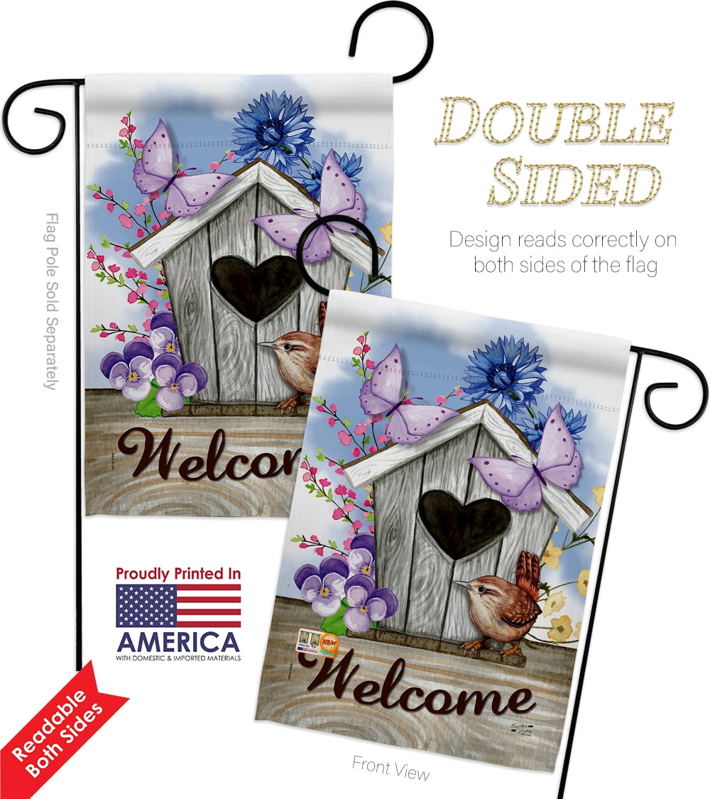Details about   Sweet Bird House Garden Flag Expression Home Small Decorative Gift Yard Banner