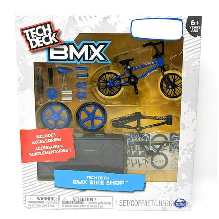 Tech Deck BMX Bike Shop with Accessories and Storage Container - Design Your Way Bike Toy - Blue and Black