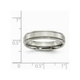 thumbnail image 2 of Mens 5mm Comfort Fit Ridged Edge Titanium Wedding Band Ring, 2 of 5