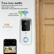 Dream Lifestyle 1 Set T32 Video Doorbell Waterproof IR Night Vision 5G Dual Frequency 1080P WiFi Wireless Door Bell Smart Home Security for Indoor