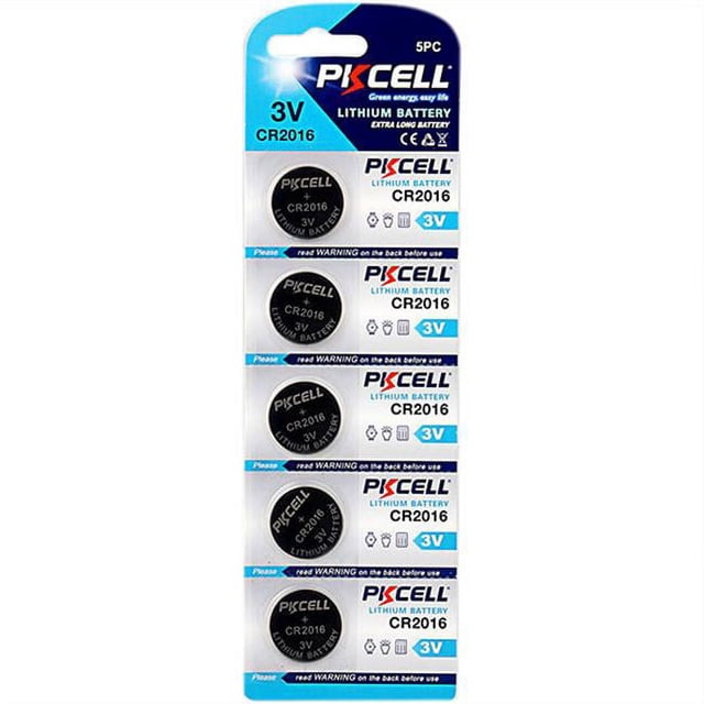 PK Cell CR2016-5B Batterie Plate au Lithium-Manganèse 3,0 V, Lot de 5