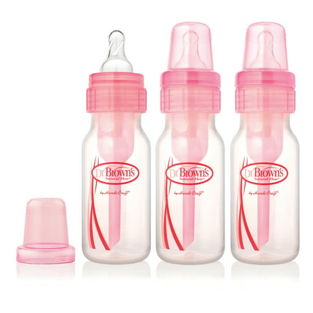Dr. Brown's Original Baby Bottles, 4 Ounce, Pink, 3 (Best Bottles For Formula Fed Newborns)
