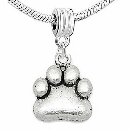 Paw Charm Dangle Bead Spacer for snake Chain charm Bracelet