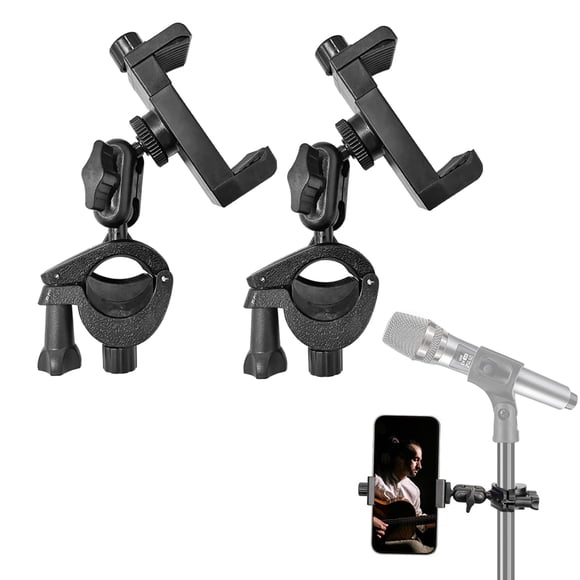 Soporte para micrófono, soporte para teléfono, paquete de 2 unidades, JCWINY Universal