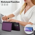thumbnail image 4 of For Samsung Galaxy Note 20 Phone Case Wallet Card Holder,RFID Blocking PU Leather Back Magnetic Flip Kickstand Folio Case Wrist Lanyard & Crossbody Strap Protective Women Girls Cover,Deeppurple, 4 of 4