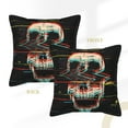 thumbnail image 3 of Bingfone Decorative Pillow Covers 18"X18" Glitch Screaming Skull Couch Pillow Cases Modern Farmhouse Covers For Couch Sofa Bed, 3 of 9