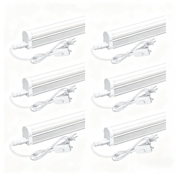 JESLED T5 LED Shop Light 4FT, Linkable Utility Light Fixture, 20W 2200LM 6500K Super Bright White, 6-Pack