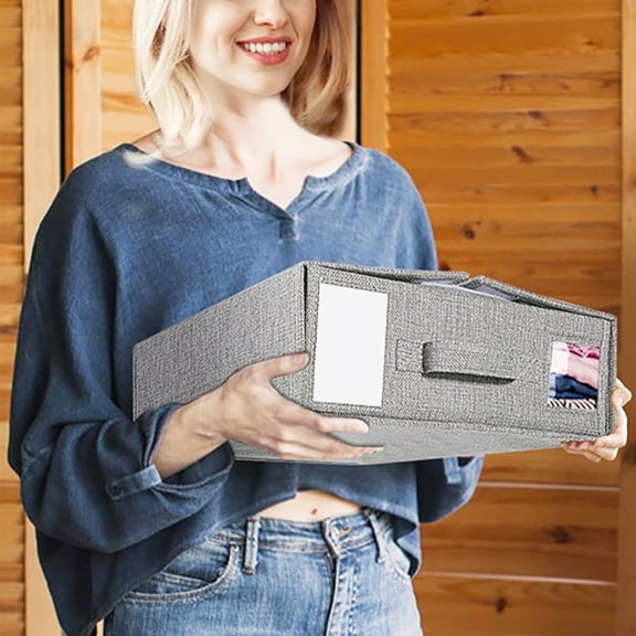 CIMAXIC Bedsheet Organizer Blanket Storage Container 1Pcs Grey