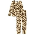 thumbnail image 4 of SCRAWLGOD Leopard Print Pj Sets for Women Long Sleeve Pajama Sets for Women 2 Piece Size XS Crewneck Women's Soft Loungewear Comfy Womens Lounge Set, 4 of 6