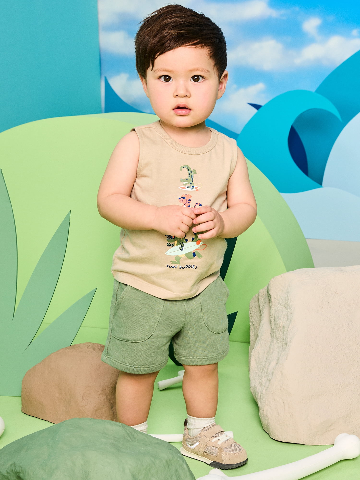 Garanimals Newborn, Baby & Toddler Boy Cotton French Terry Pull-On Shorts, 3-Pack, Sizes 0-6T