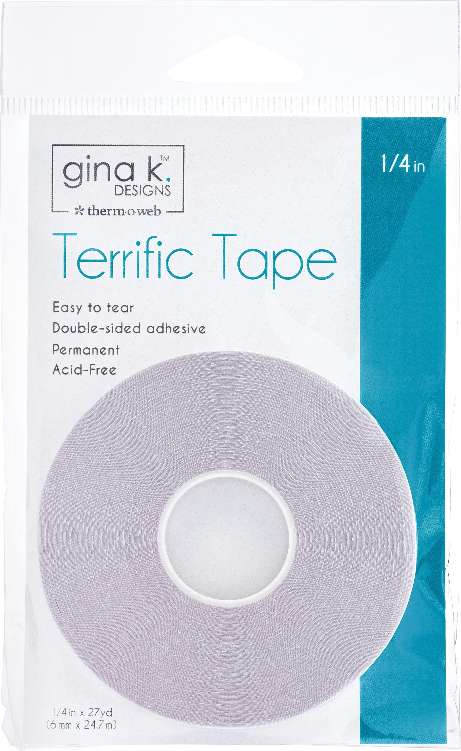 Gina K Terrific Tape 1/4 X27yds-Clear