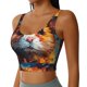 thumbnail image 2 of Balery Oil Painting Colorful Hamster Sujetadores deportivos con espalda cruzada para mujer, acolchados, sin costuras, de alto impacto, ideales para yoga, gimnasio, entrenamiento y fitness.-, 2 of 8