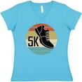 thumbnail image 3 of Inktastic 5K Race Running Retro Sunset Runner Women's V-Neck T-Shirt, 3 of 5
