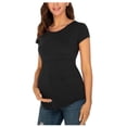 thumbnail image 2 of Vêtements de Grossesse Offres de l'Action de Grâce Liquidation Été Vêtements de Maternité pour Femmes Col Rond Manches Courtes Volants Pli Hauts de Grossesse, 2 of 5