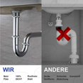 thumbnail image 4 of Juego de drenaje de lavabo universal de lavabo de sifón para acortar tuberías de calidad, sello de goma de sifón para lavabo + drenaje con conexión a la pared Feliz Sencillez, 4 of 5