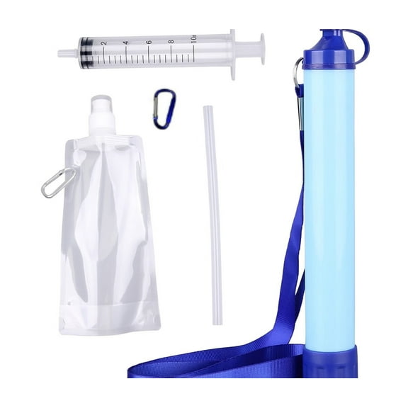 1500L Outdoor Personal Water Filter,Ultralight 0.01Micron 4-Stage Filtration System Portable Water Purifier Survival Straws for Outdoor Travel Wilderness Expedition and Emergency situations