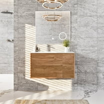 EVIVA Prancer 44 Inch Oak Wall Mount Bathroom Vanity